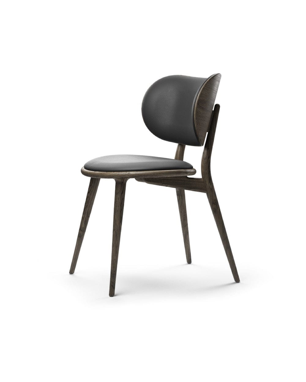 Mater The Dining Chair in Sirka Grey stained oak with black leather seat