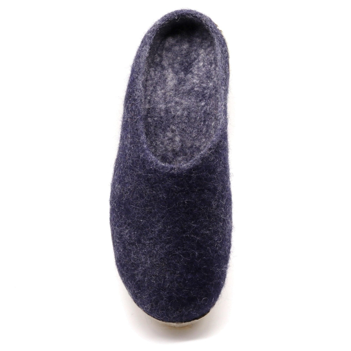 Top-down view of the men's Astoria wool house slipper in Indigo