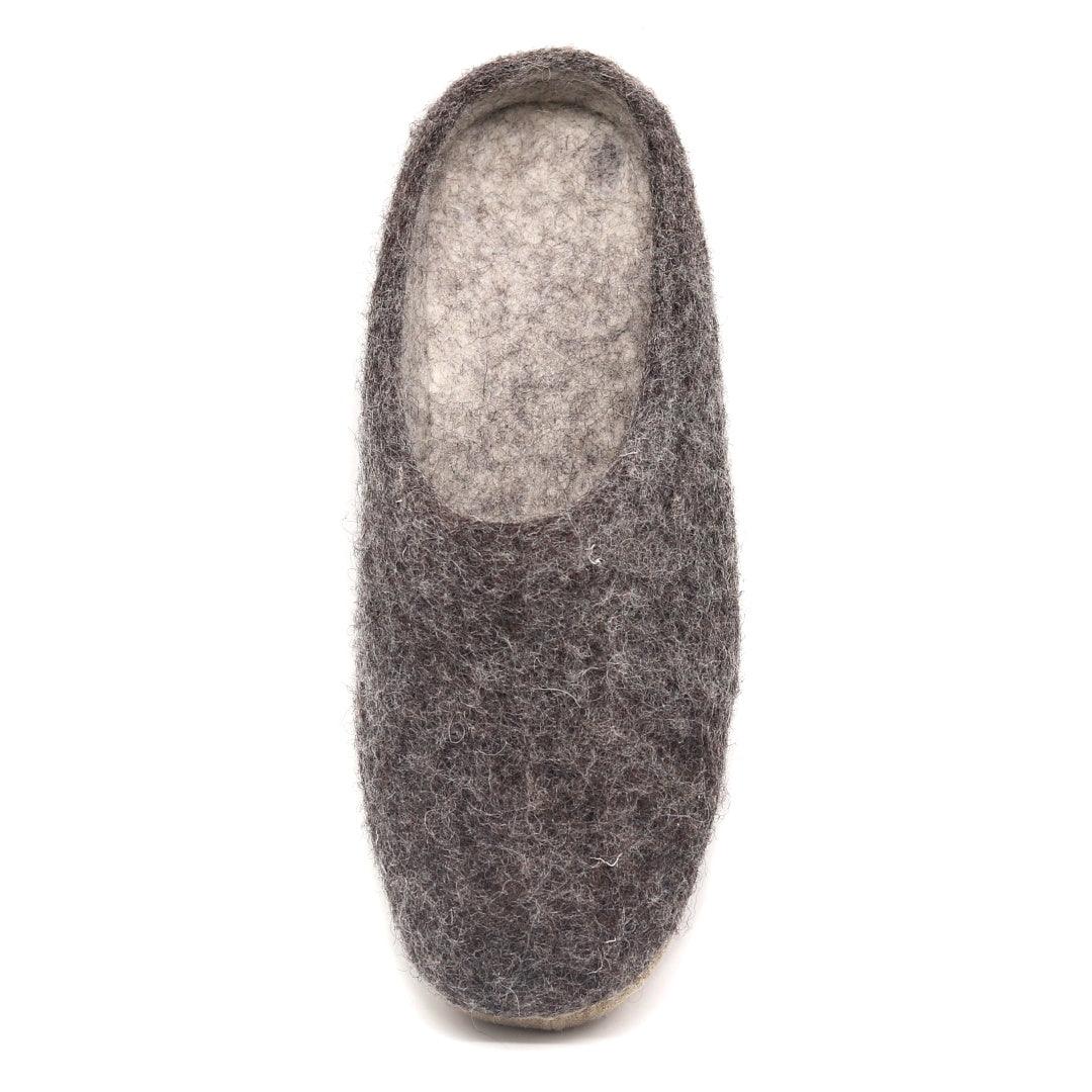 Top-down view of the men's Astoria wool house slipper in Slate
