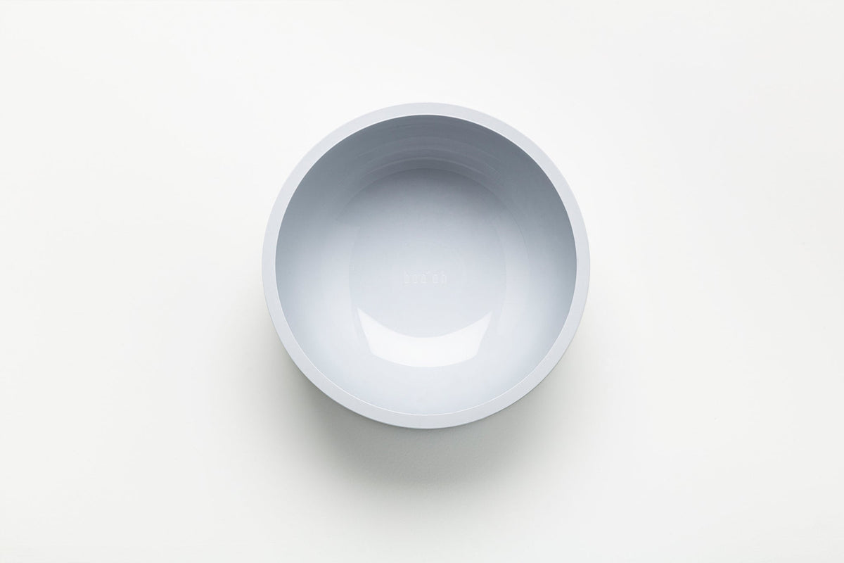 Overhead view into the bowl’s smooth circular interior with gently rounded bottom edges.