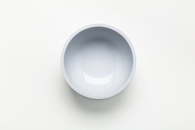 Overhead view into the bowl’s smooth circular interior with gently rounded bottom edges.