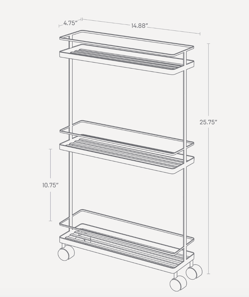 Rolling Cart (26" H)  - Steel