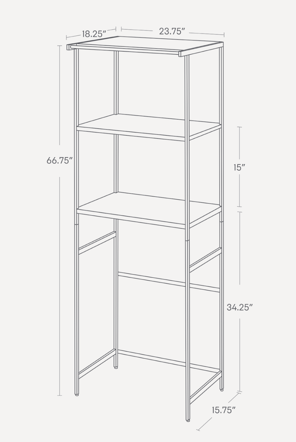 Storage Rack - 67-Inch (Fridge) (67" H)  - Steel