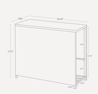 Entryway Storage Organizer & Bench (18" H)  - Steel + Wood