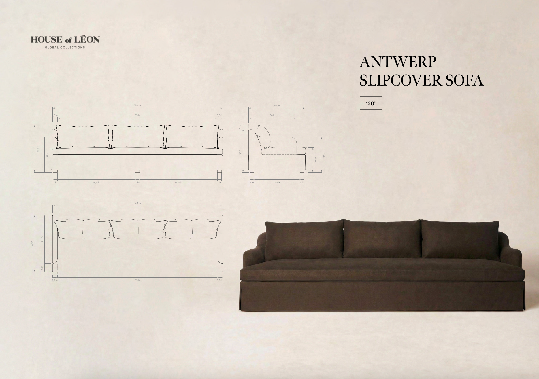 Antwerp Sofa - Cocoa