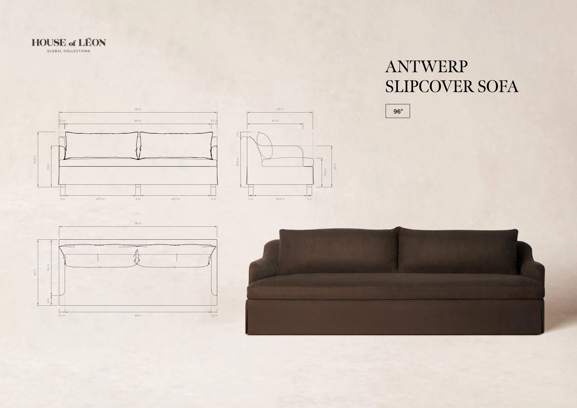 Antwerp Sofa - Cocoa