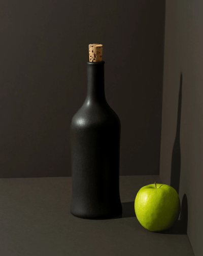 Stoneware Olive Oil Dispenser - Brutto 21 oz in Black