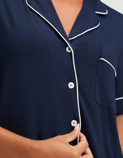Women's Bamboo Stretch-Knit Short Sleeve & Pant Pajama Set