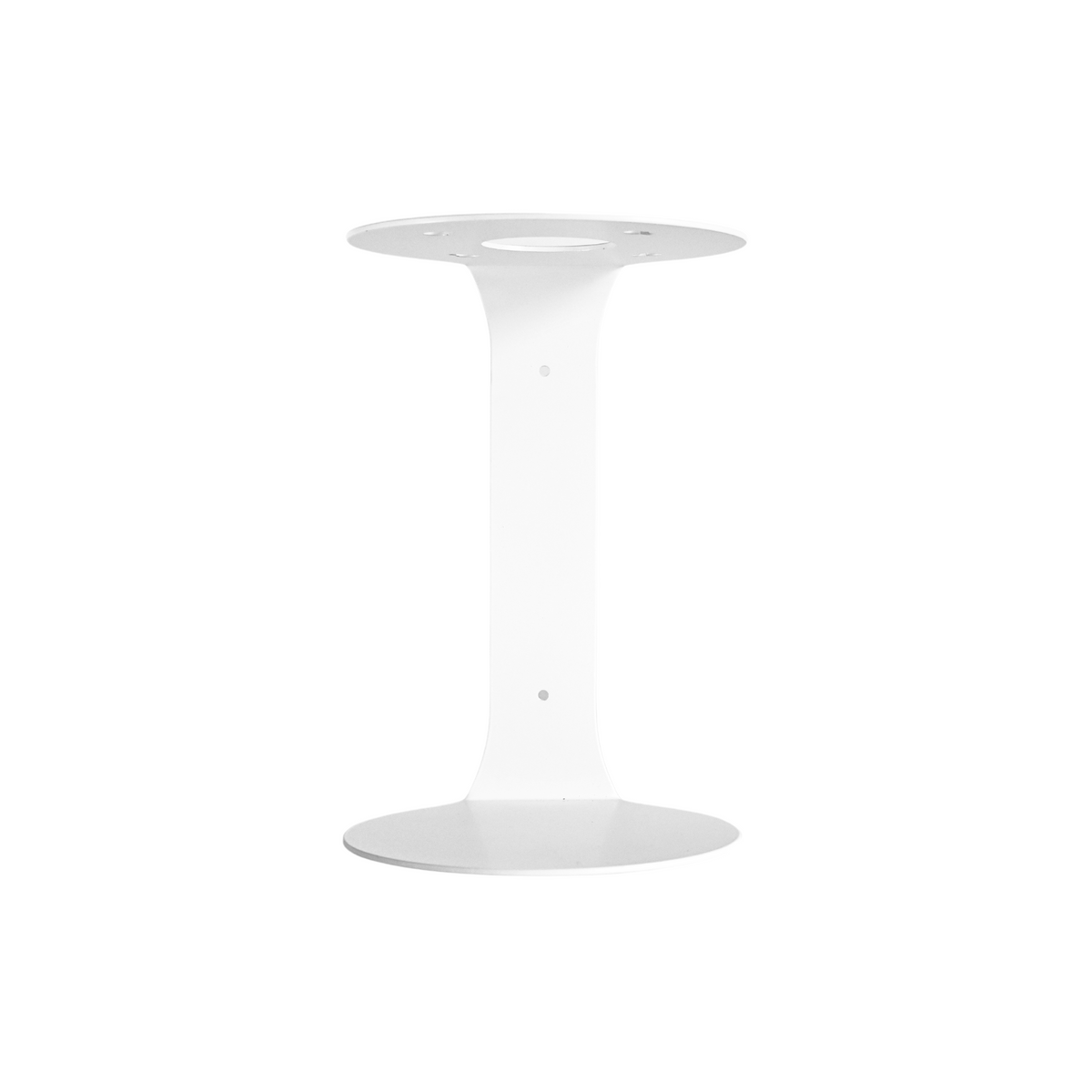 White hourglass-shaped metal support component shown upright on a white background.