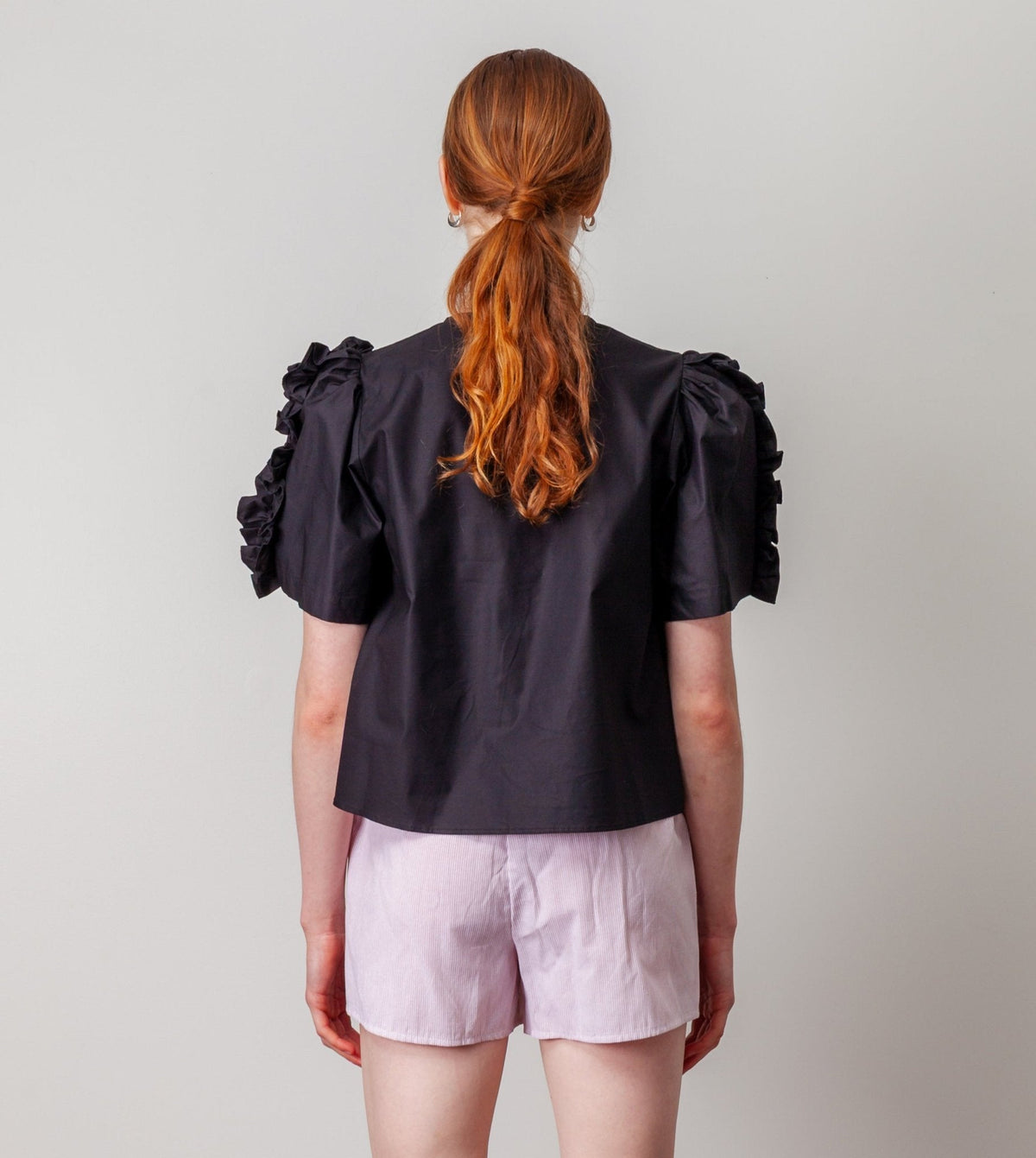 Asta Top in Black Poplin