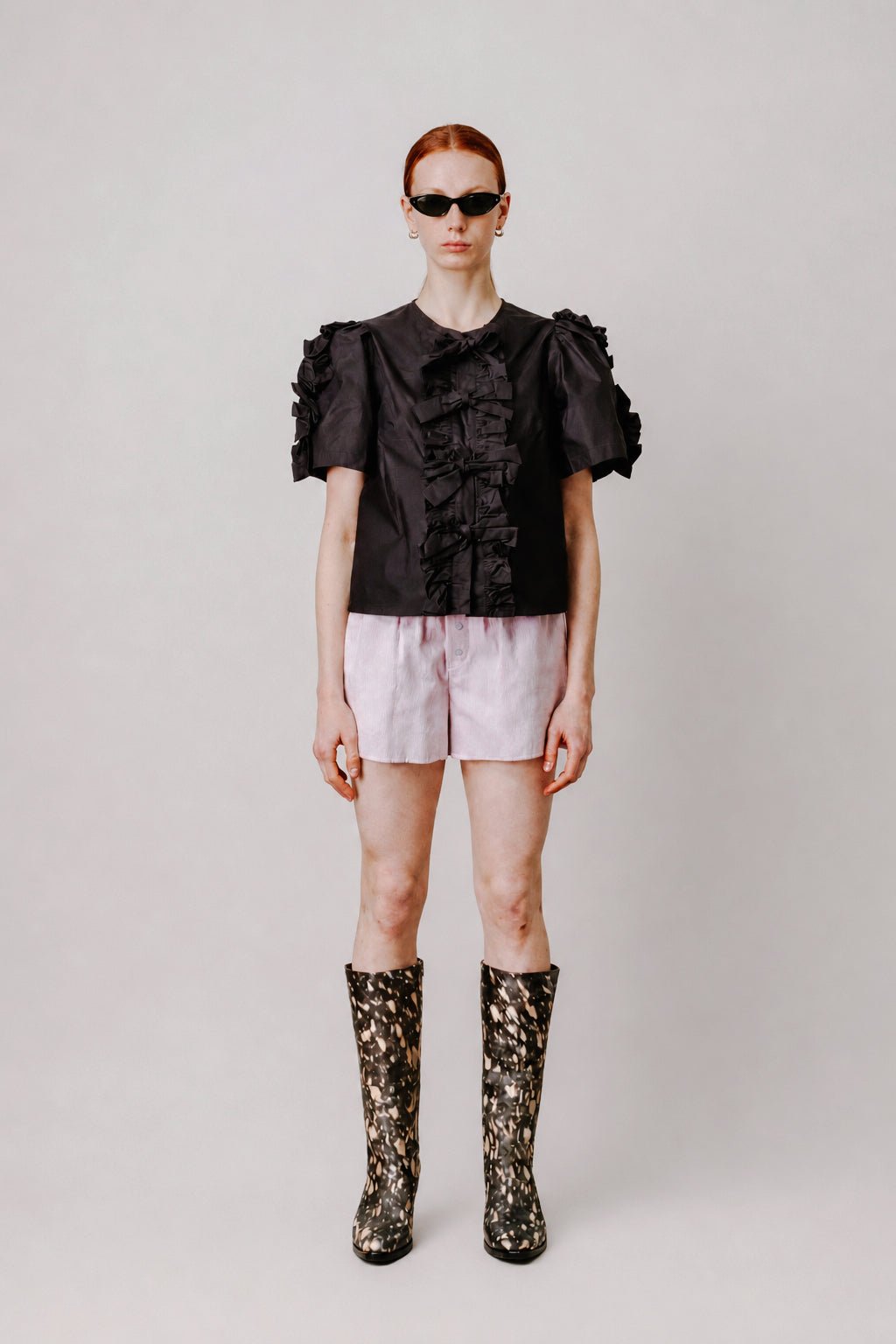 Asta Top in Black Poplin