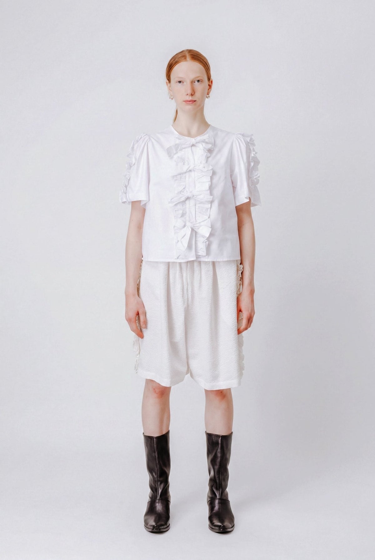 Asta Top in White Poplin