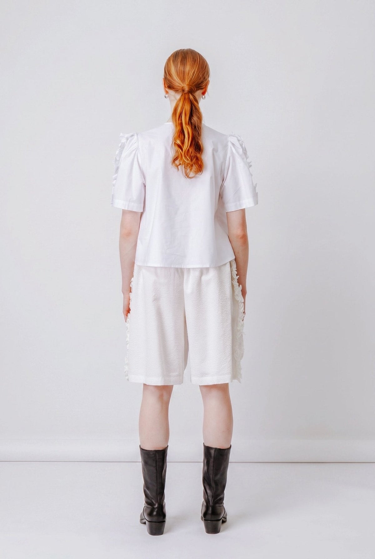Asta Top in White Poplin