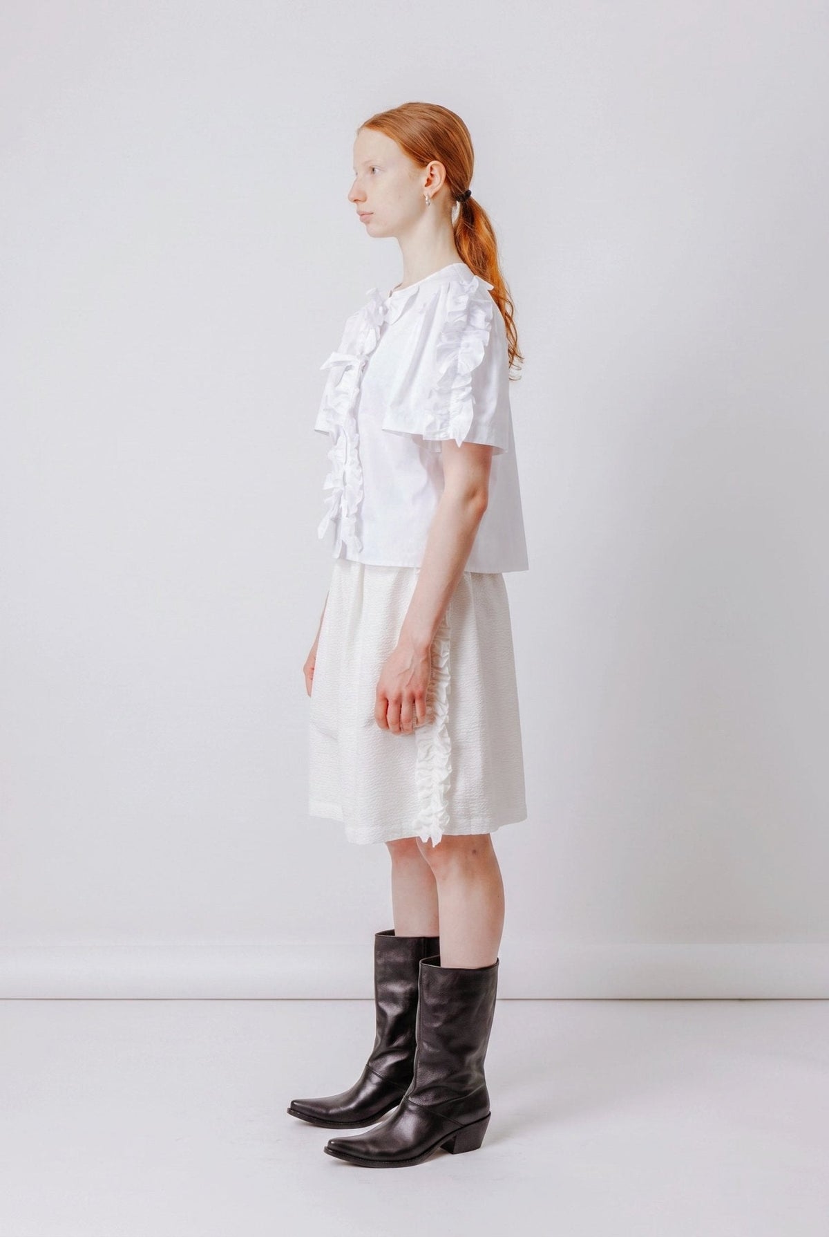 Asta Top in White Poplin