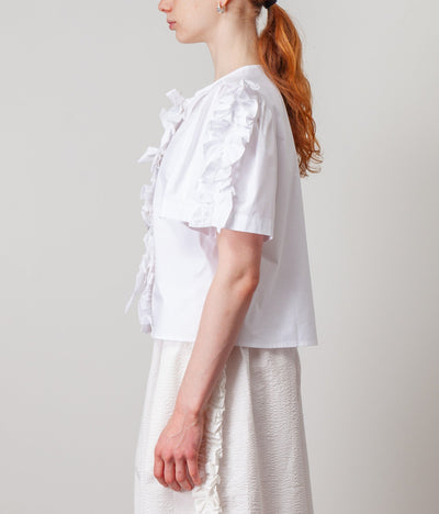 Asta Top in White Poplin