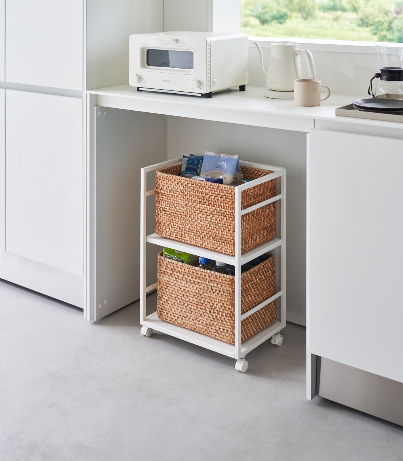 Two-Tier Hideaway Storage Cart (24" H)  - Steel