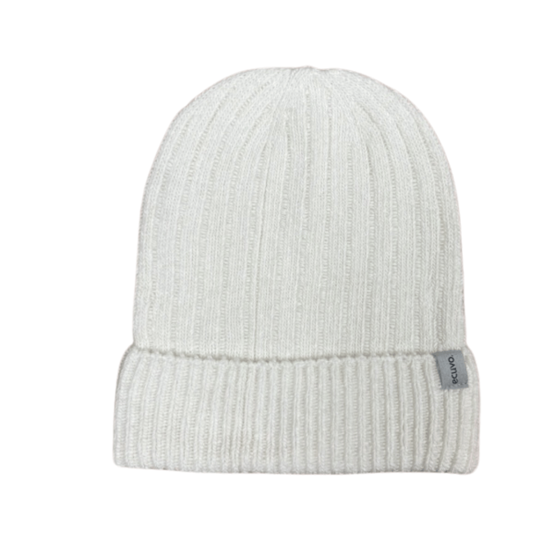 Recycled Wool-Blend Japanese Knit Beanie in White