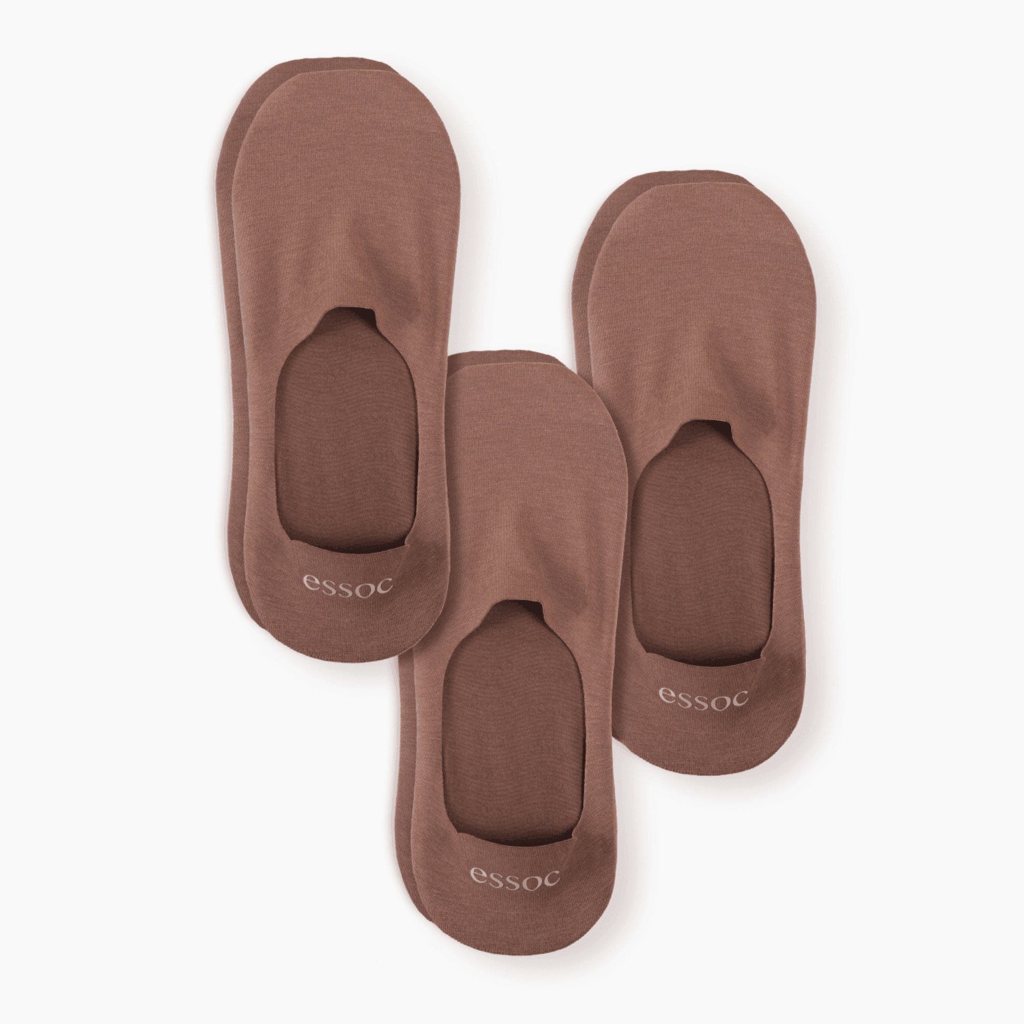 Unisex Cotton No-Show Socks — 3-Pack — Toffee Tan