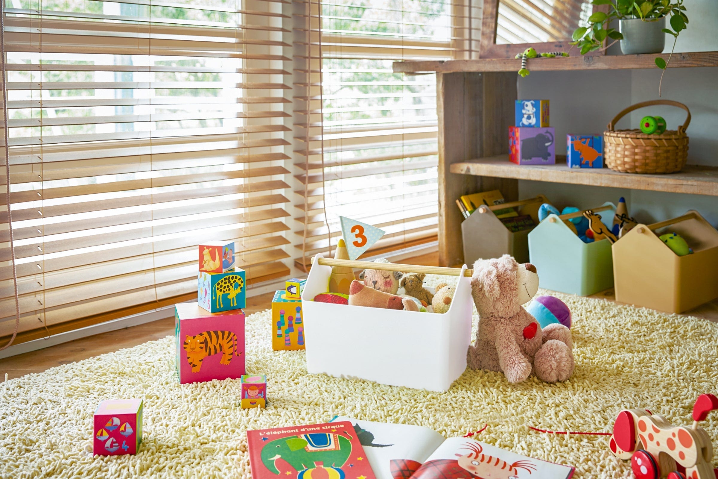 Storage Caddy in Children's Room with Toys