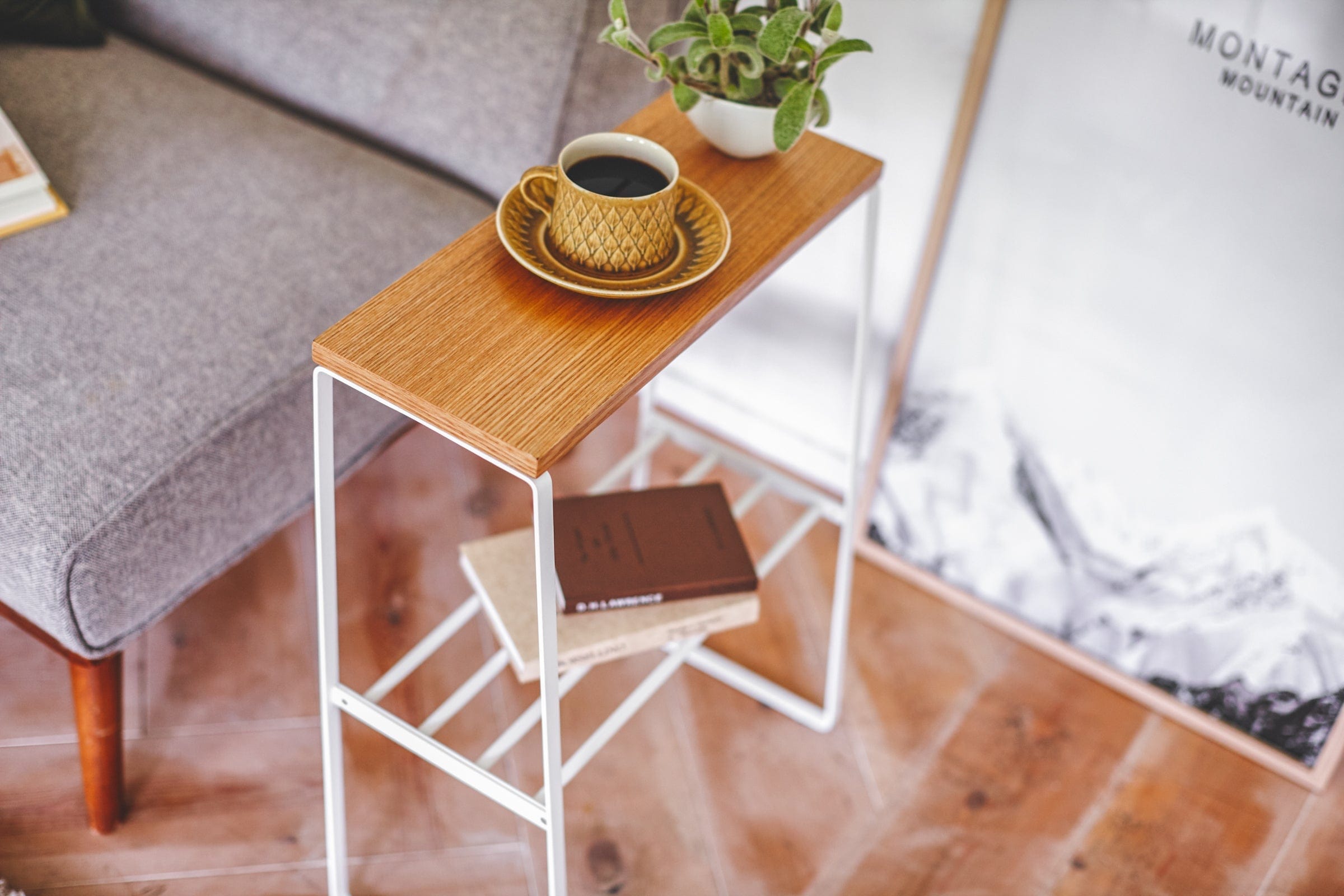End Table (22" H)  - Steel + Wood