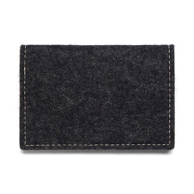 Charcoal Kyrgies felt and leather bifold wallet handcrafted in Kyrgyzstan