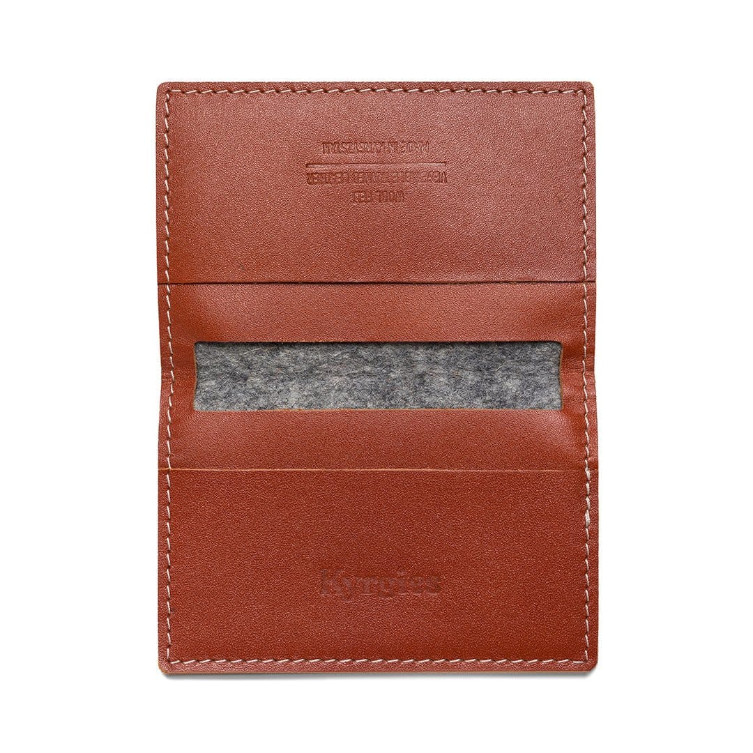Interior of Kyrgies bifold wallet featuring card slots and slim everyday organization