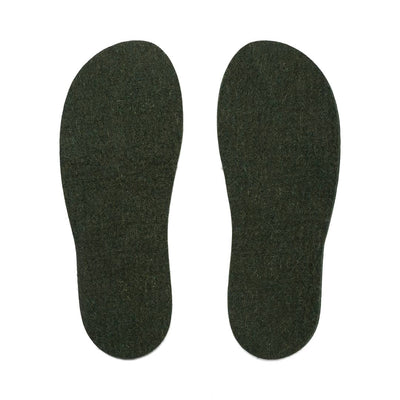 Pine green Kyrgies felt insoles handcrafted from natural wool for a cushioned fit