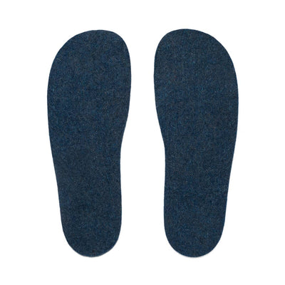 Navy Kyrgies felt insoles made from all-natural wool felt for enhanced comfort and fit