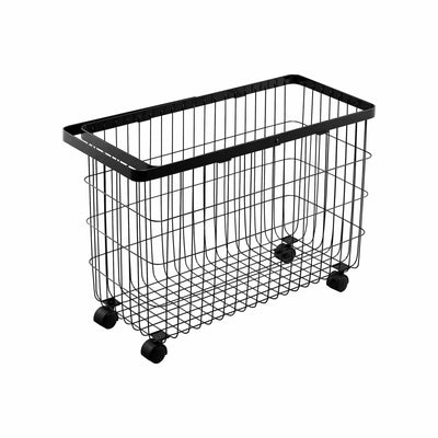 Rolling Wire Basket (14.8" H)  - Steel