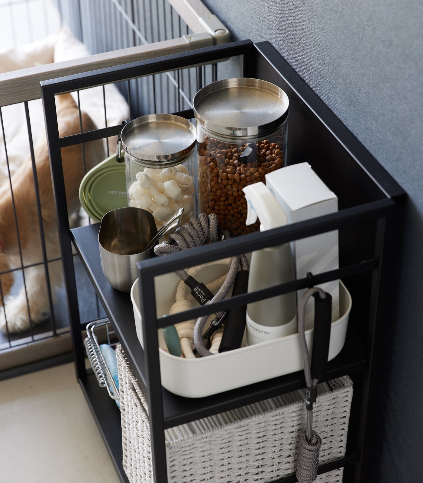 Two-Tier Hideaway Storage Cart (24" H)  - Steel