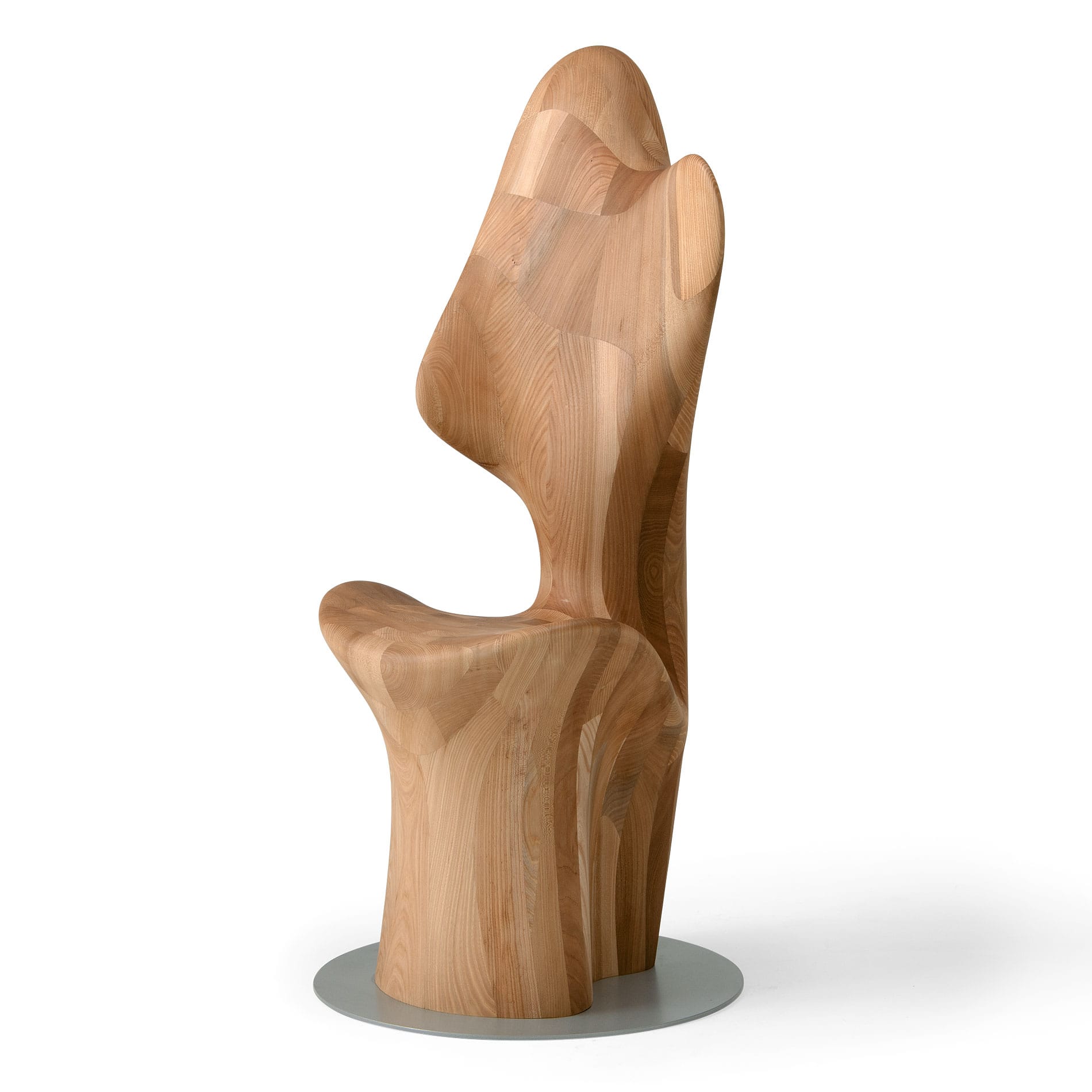 Left side profile of Japandi HUG Chair with organic sculptural shape