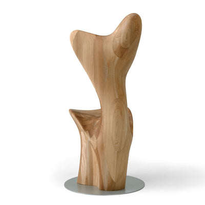 Rear angled view of Japandi HUG Chair highlighting organic silhouette