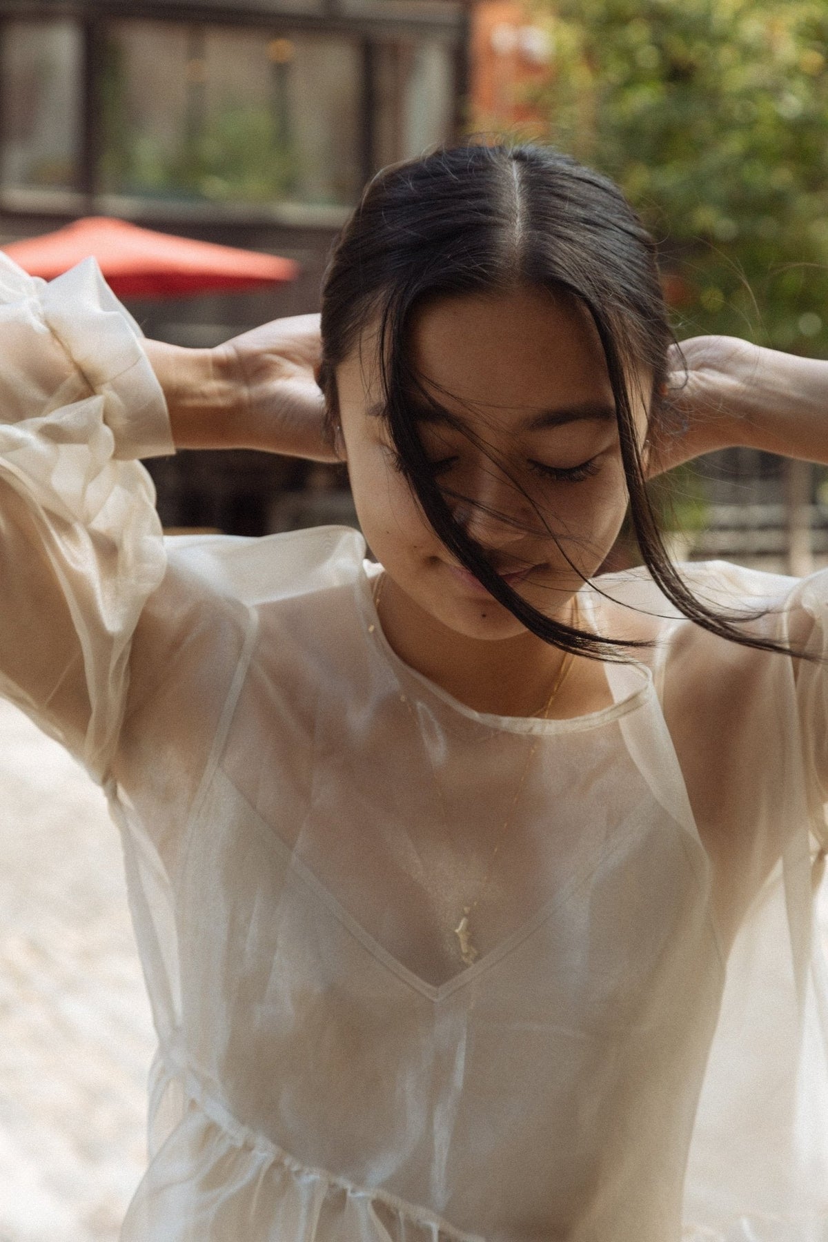 Jayme Dress in Oat Organza