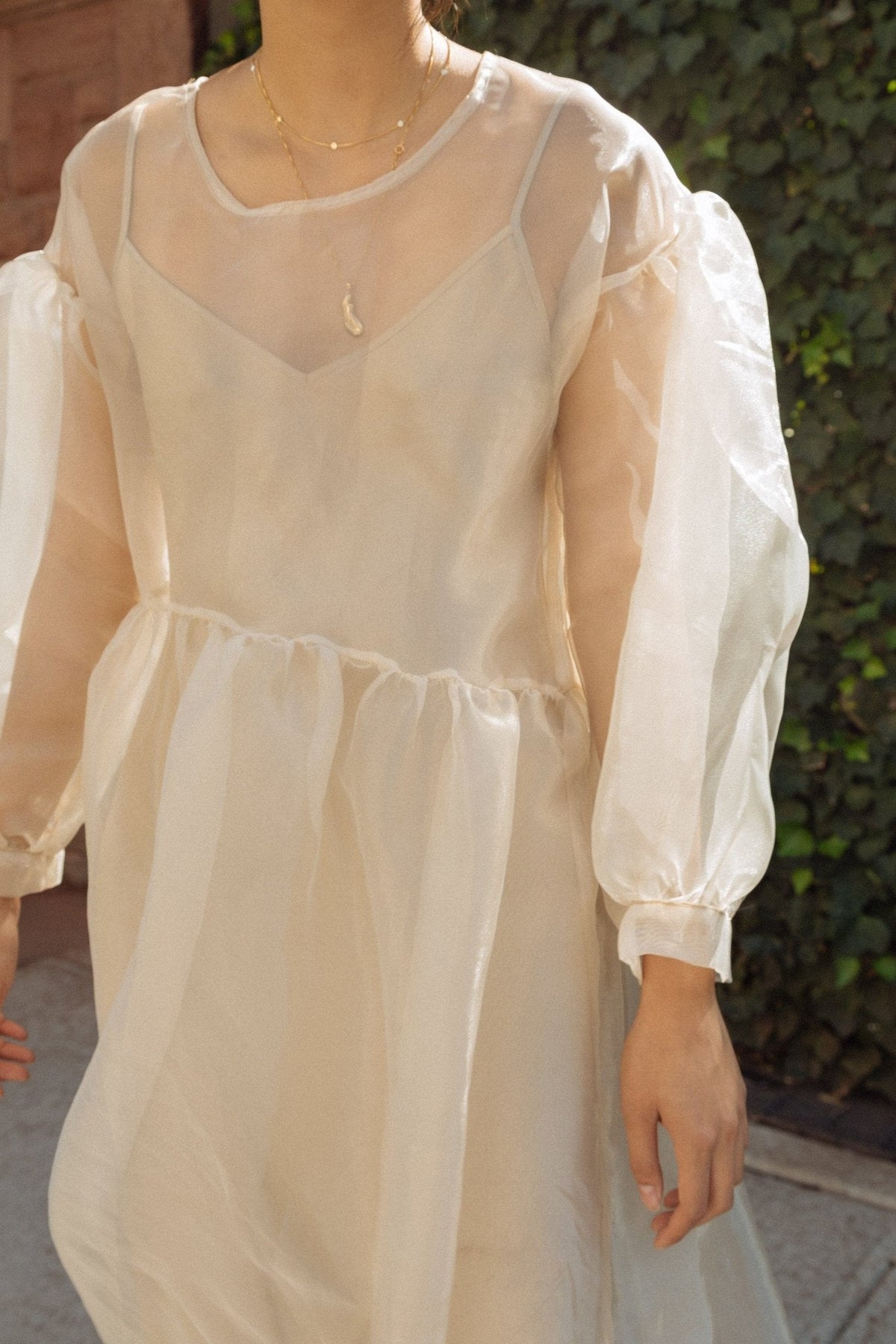Jayme Dress in Oat Organza