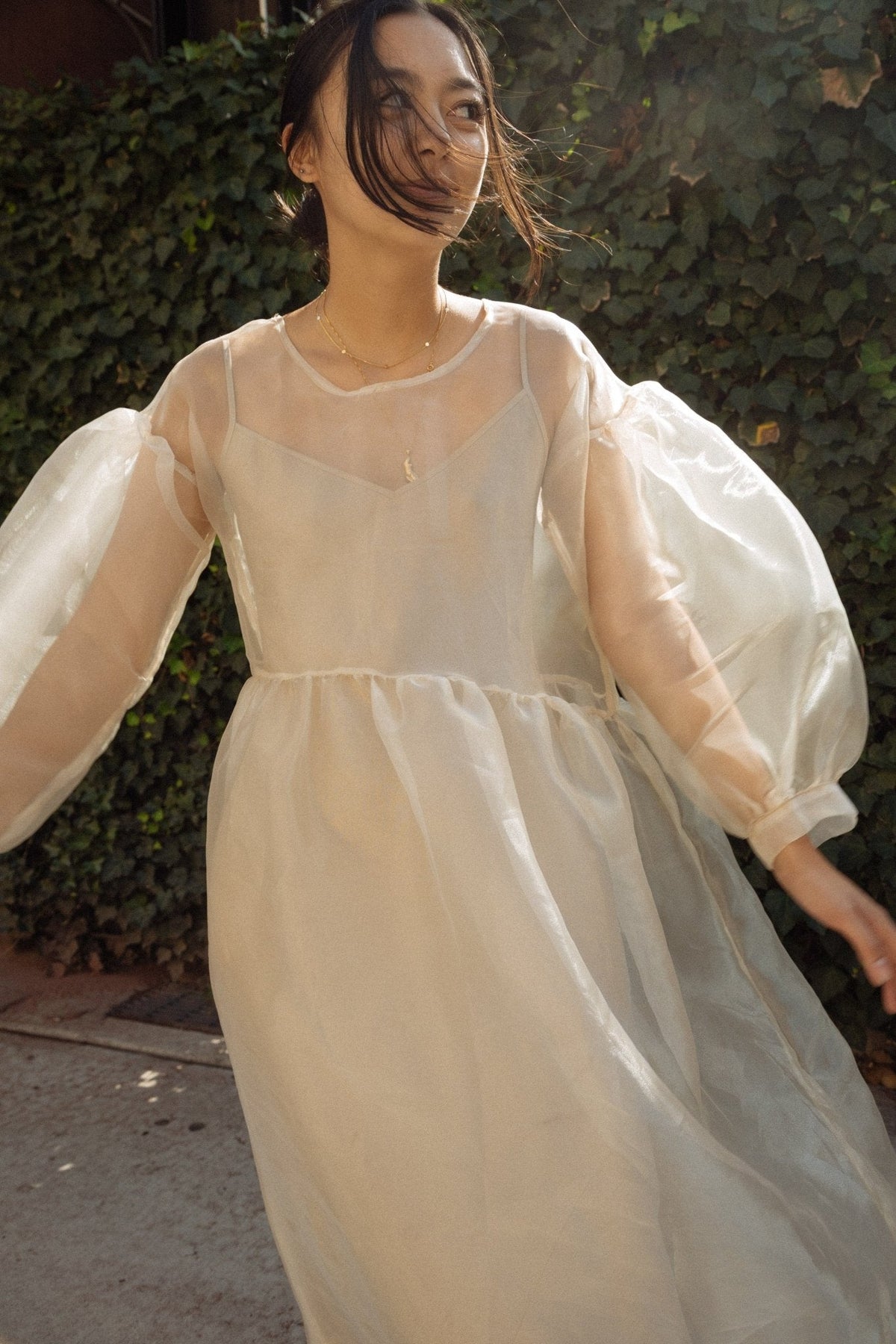 Jayme Dress in Oat Organza