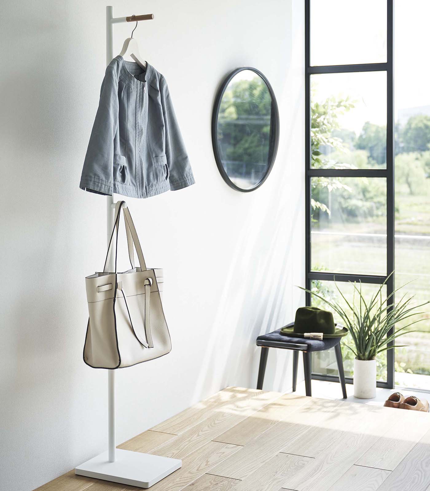 Coat Rack (63.98" H)  - Steel + Wood