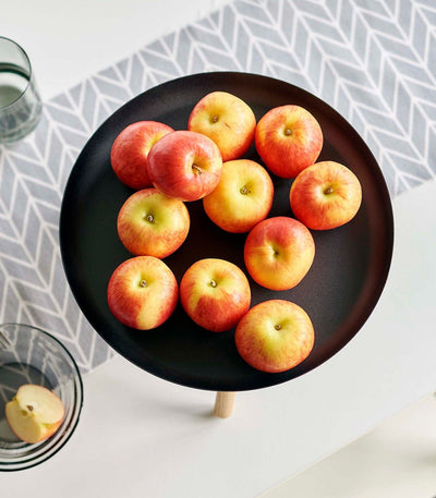 Countertop Pedestal Tray (5" H)  - Steel + Wood