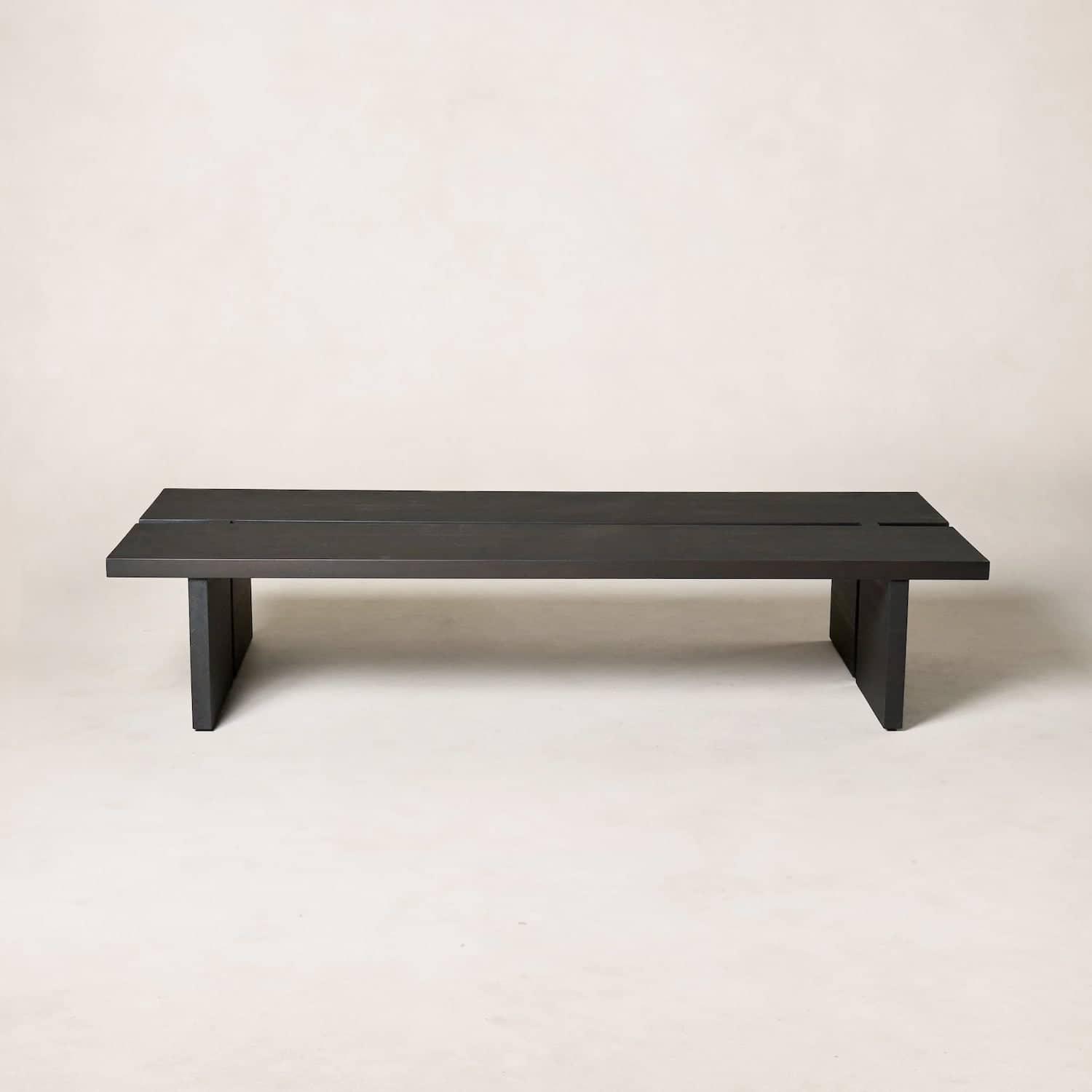 Kyoto coffee table in charcoal finish, solid white oak minimalist design