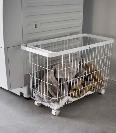 Rolling Wire Basket (14.8" H)  - Steel
