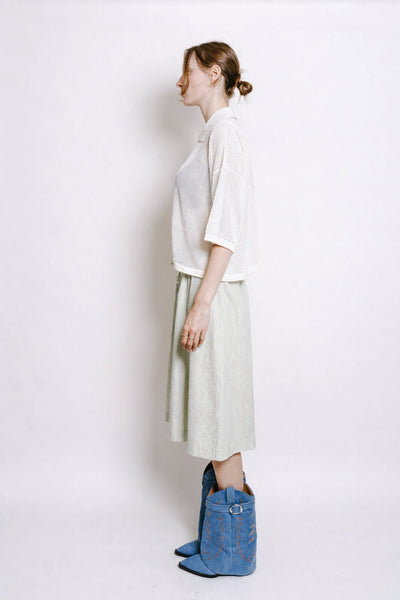 Polly Shorts in Seersucker Light Yellow Green