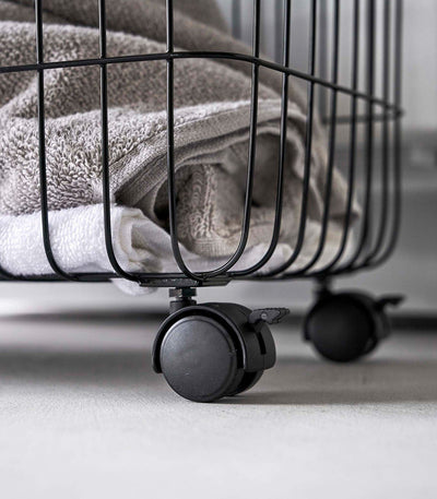 Rolling Wire Basket (14.8" H)  - Steel