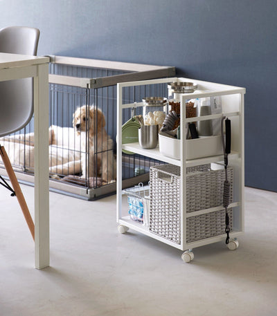 Two-Tier Hideaway Storage Cart (24" H)  - Steel