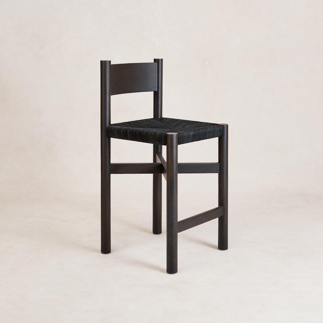 Nonna Counter Stool in Black Angled Side View
