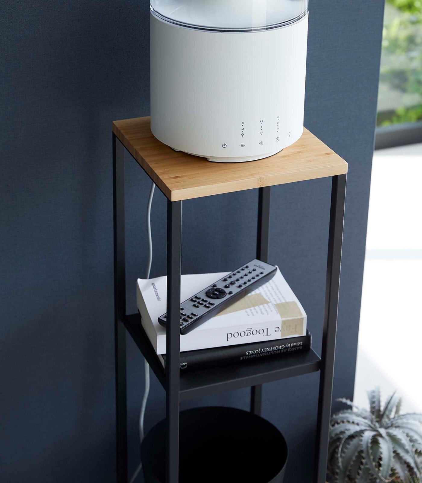 Two-Tier Display & Storage Shelf (31.5" H)  - Steel + Wood