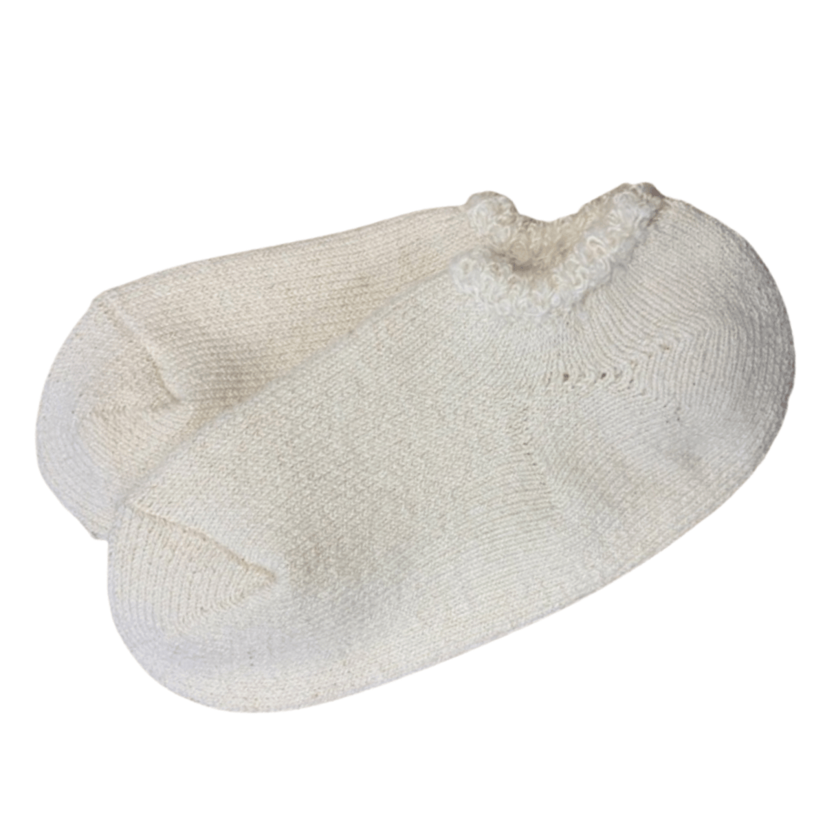 Organic Japanese Cotton Slipper Socks in Cream