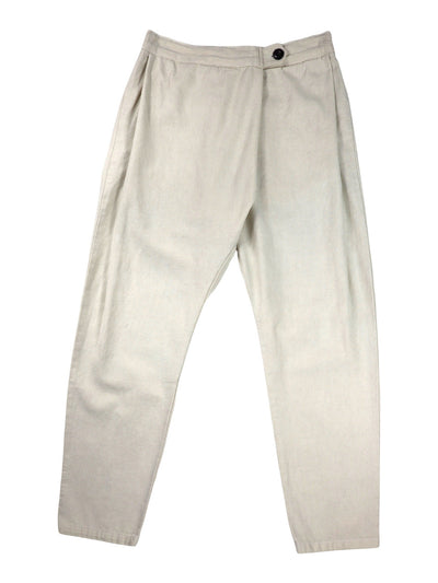 Front product view of natural off-white Canvas Souk pants with a buttoned waistband.