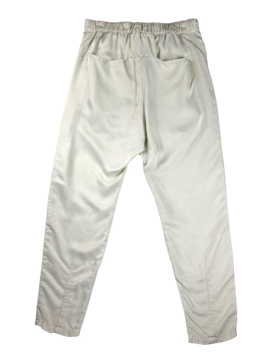 Back product view of ivory Souk pants with an elastic waistband.