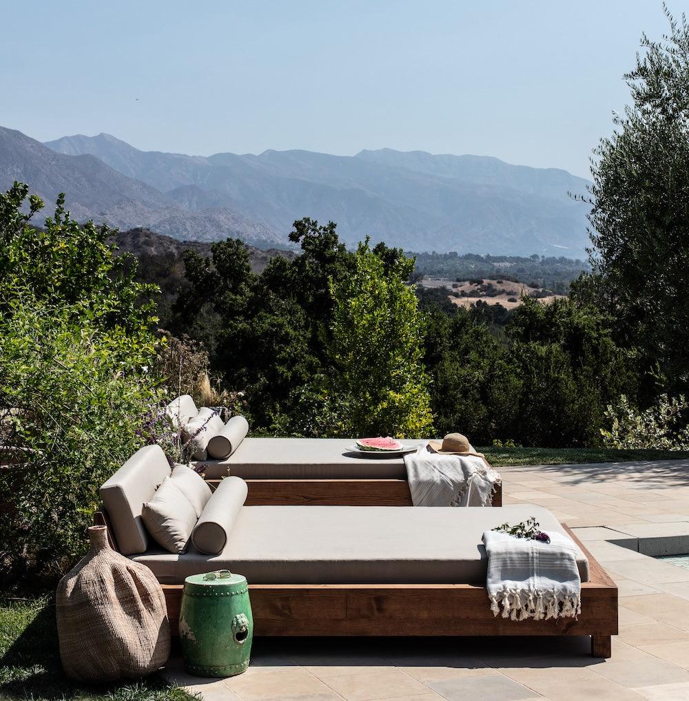 Ojai Outdoor Daybeds in serene nature setting
