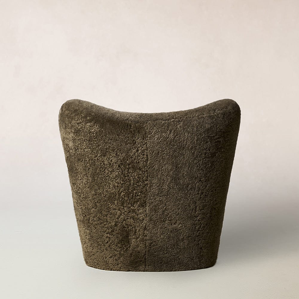Papa Teddy Lounge Chair in mocha bouclé, rear view