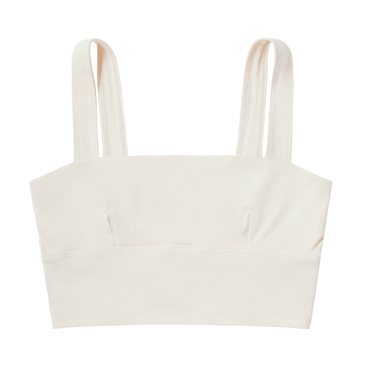 PROCLAIM Organic Cotton Square Neck Bralette in Natural, an undyed organic cotton color, flat lay front view